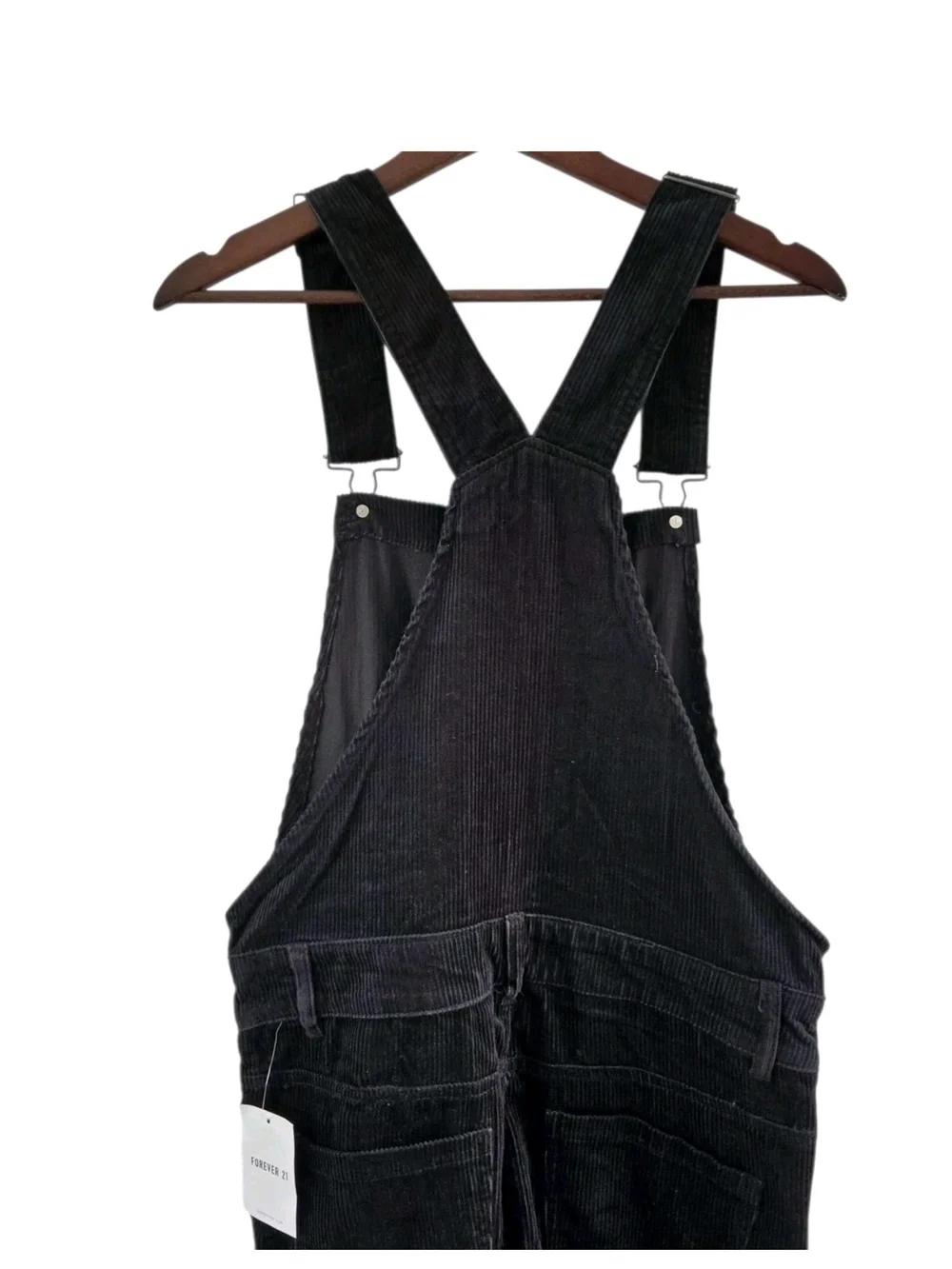 Forever 21 Black Corduroy Overalls Pockets Mens Size XS NEW NWT